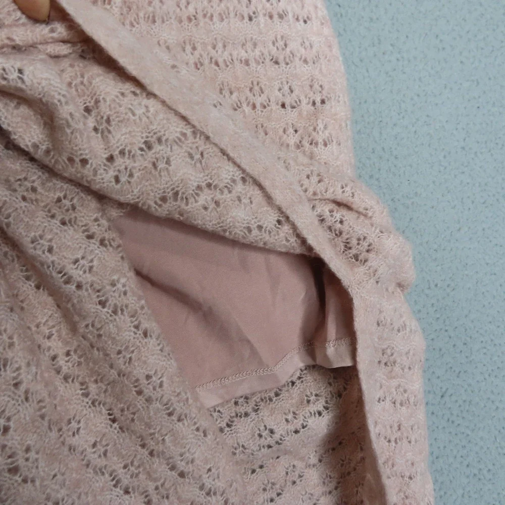 House of Harlow‎ 1960 Pink Pointelle Knit Maxi Skirt Side Slit Lined XS NEW
